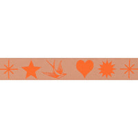 FAIRY FLAKES IN LUNAR/ORANGE - 7/8" WIDTH - TULA PINK EVERGLOW - BY THE Meter 40”