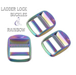 Just Arrived - KATZ Bag Bling - 1” Rainbow Ladder Lock Buckles - Sold Individually