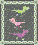Collaboration with Art East Quilting Company 💜🦖 DINORAMA - TREX on roller skates  Quilt Kit in your choice of Colorway - Preorder April 2024