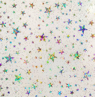 More coming Jan 30 - Sew Hungry Hippie GLITTER Vinyl Stars Clear - 14”x 24”
