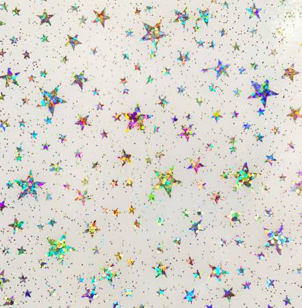 More coming Jan 30 - Sew Hungry Hippie GLITTER Vinyl Stars Clear - 14”x 24”