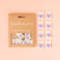 Purple  Heart Woven Labels - Sewing Clothing Gift Tags