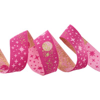 Preorder MAY 2024 - Meteor Shower IN Blush - Metallic - 7/8" WIDTH - TULA PINK ROAR! - sold by the METER
