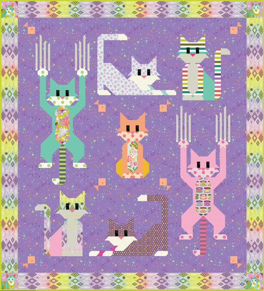 Tabby Road DejaVu - Cat Scratch Quilt KIT - 64”x70” - Preorder July 2024