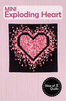 NEW 💜 MINI 💜 Exploding Heart Quilt KIT -  Tula Pink NEON on Black Background & BONUS Sticker