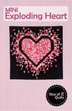 NEW 💜 MINI 💜 Exploding Heart Quilt KIT -  Linework Black & White & Rainbow & BONUS Sticker