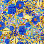 Wings of Gold - Blue Large Metallic Scrolls # CM2604-BLUE