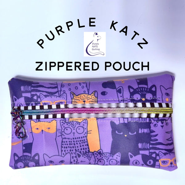 Purple KATZ Zippered Pouch KIT (5”x8”)