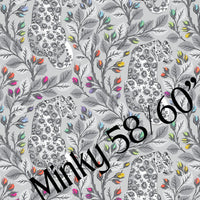 Tula Pink Graywork MINKY - Birthmark FOG - preorder November 2025