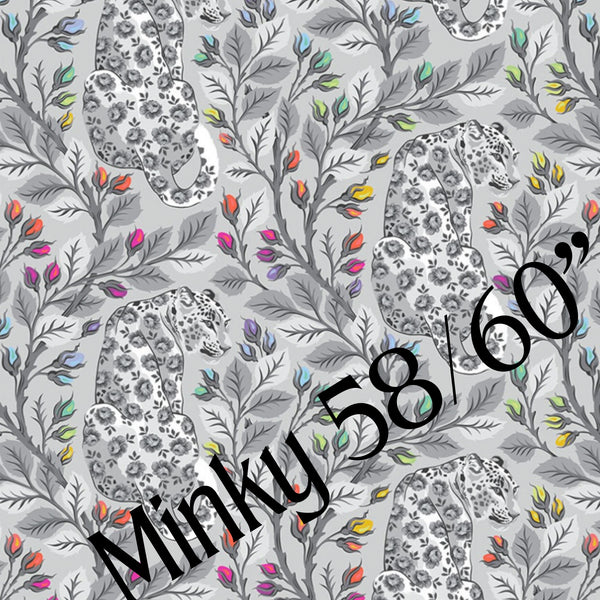 Tula Pink Graywork MINKY - Birthmark FOG - preorder November 2025