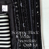 Scrappy Black and White Snowflake Quilt KIT - pattern by Modern Handcraft