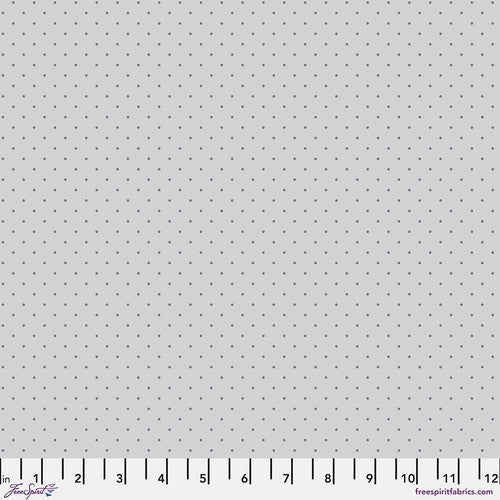 Tula Pink Graywork True Colors - Tiny Dots Fog - preorder October 2025