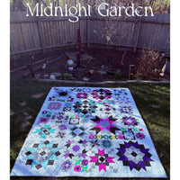 Midnight Garden (black & white edition) Colorway 🌸Flower Farm Sampler QUILT KIT with pattern book - 80” x 100”💜