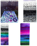 Midnight Garden (black & white edition) Colorway 🌸Flower Farm Sampler QUILT KIT with pattern book - 80” x 100”💜