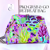 DELUXE Large - PKQ Grab & Go RETREAT Bag KIT - Tula Pink Floral Reef - Reef What You Sew UltraViolet