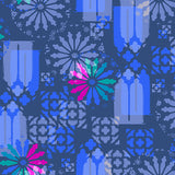 Alison Glass Chrysanthemum - A873B Navy Sunlight