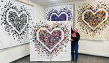 Event Special - Exploding Heart Quilt KIT -  GREYWORK Black & White with rainbow