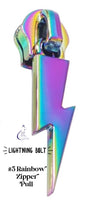 KATZ Bag Bling - #5 Rainbow LIGHTNING BOLT  Zipper Pulls (5 pc)