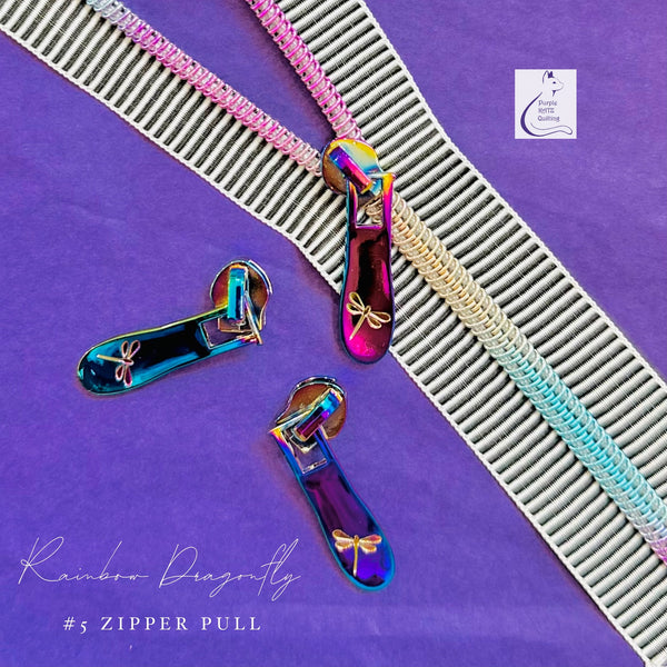 KATZ Bag Bling - #5 Rainbow Dragonfly Zipper Pull (5 per package)
