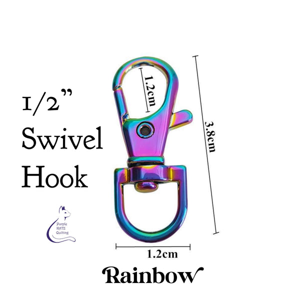 KATZ Bag Bling - Rainbow Swivel Hooks  (5 pc)