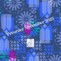 Alison Glass Chrysanthemum - A873B Navy Sunlight
