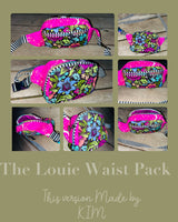Louie Waist Pack Fabric KIT - Tula Pink Nightshade DejaVu - MEDIUM - With Printed pattern by Uh Oh Creations - Sample by Tara Horst