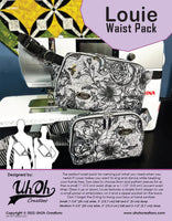 Louie Waist Pack Fabric KIT -  Floral Tatoo - With Printed pattern by Uh Oh Creations