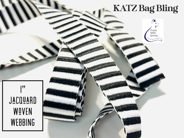 KATZ Bag Bling -  1” Striped Woven Jacquard Webbing (3m)