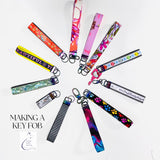 KATZ Bag Bling - 1” Rainbow Key Fob Hardware with key ring (pack of 10)