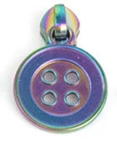 KATZ Bag Bling - #5 Rainbow BUTTON Zipper Pulls (3 pc)