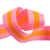 Tula Pink Webbing - 1.5” - Soft Pink/Oramge
