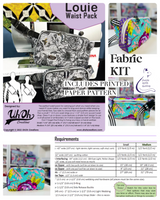 Louie Waist Pack  Fabric KIT - MEDIUM - With Printed pattern by Uh Oh Creations