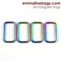 Rectangular Ring Emmaline Bags 1”Rainbow