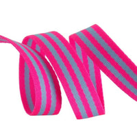 Tula Pink Webbing - 1” Aqua & Hot Pink