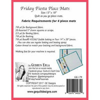 PKQ Grab & SEW Placemat KIT  - Friday Fiesta Placemat pattern by GE Design